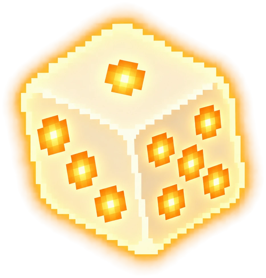 The glowing die the pad bets with